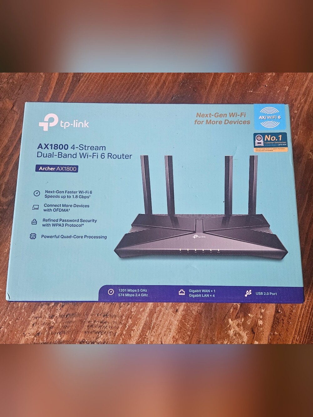 TP-Link AX1800 Dual-Band Wi-Fi 6 Router - Black